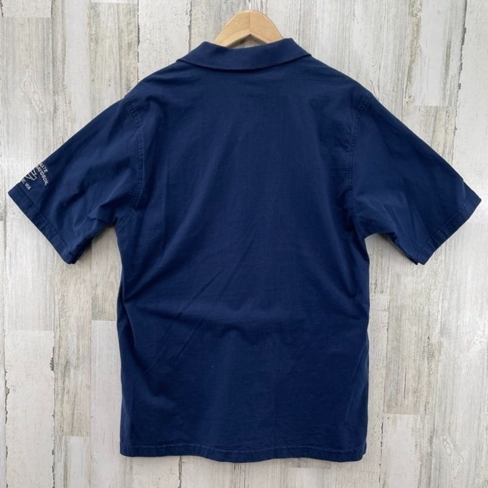Harley Davidson Polo Shirt Mens Large Blue Cotton Shumate Spokane WA Embroidered - Picture 5 of 9